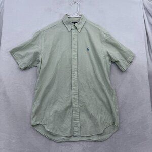 Ralph Lauren Blake Shirt Mens M Green Stipe Seersucker Pony Button Down